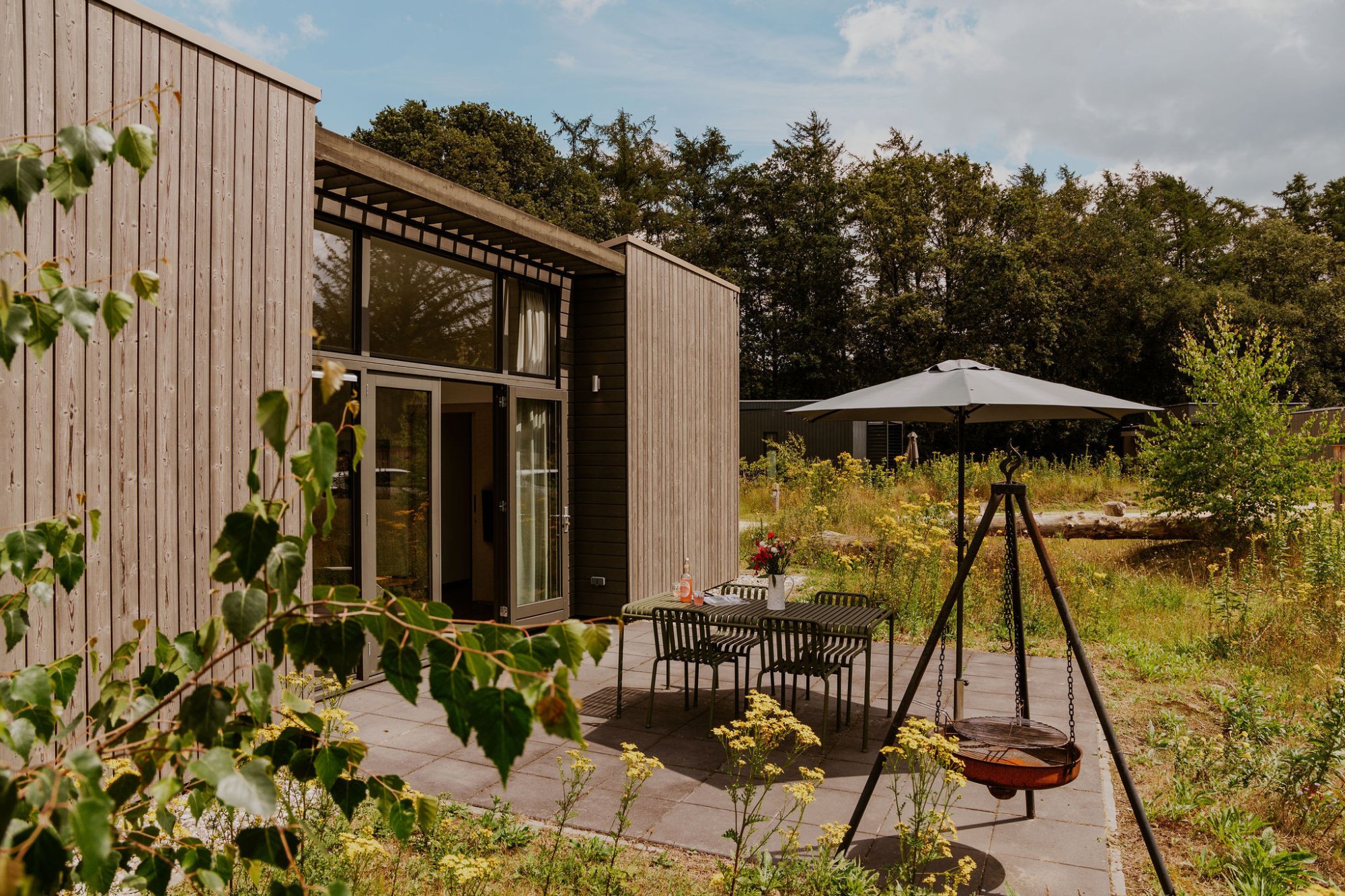 Luxe villa met terras en buitenhaard in Nationaal Park Drentsche Aa bij De Zeegser Duinen.
