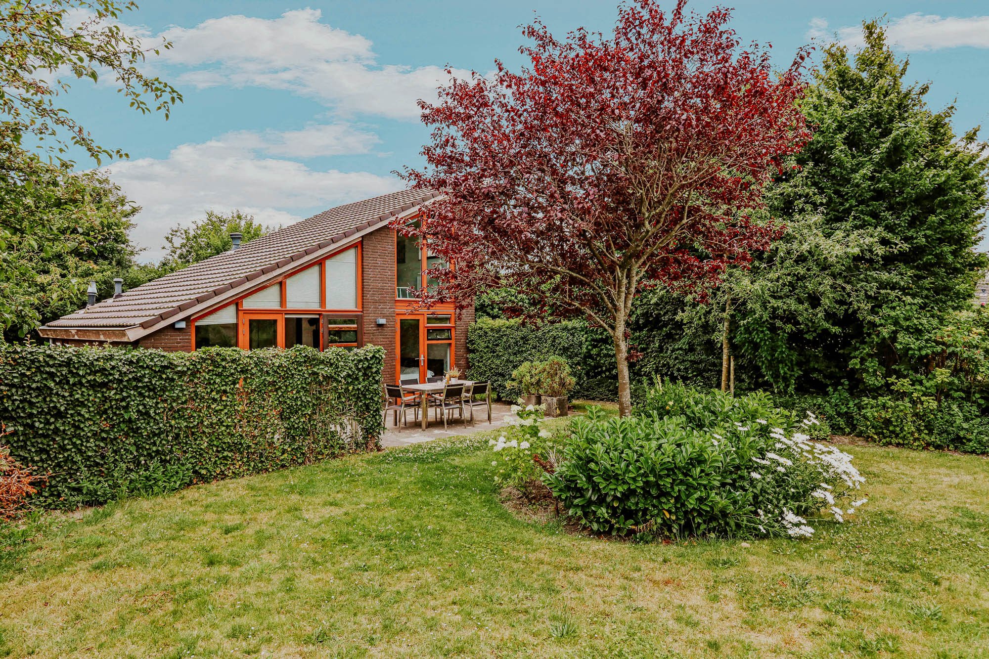 Tuin van vakantiehuis 19 op park Buiten Bergen.