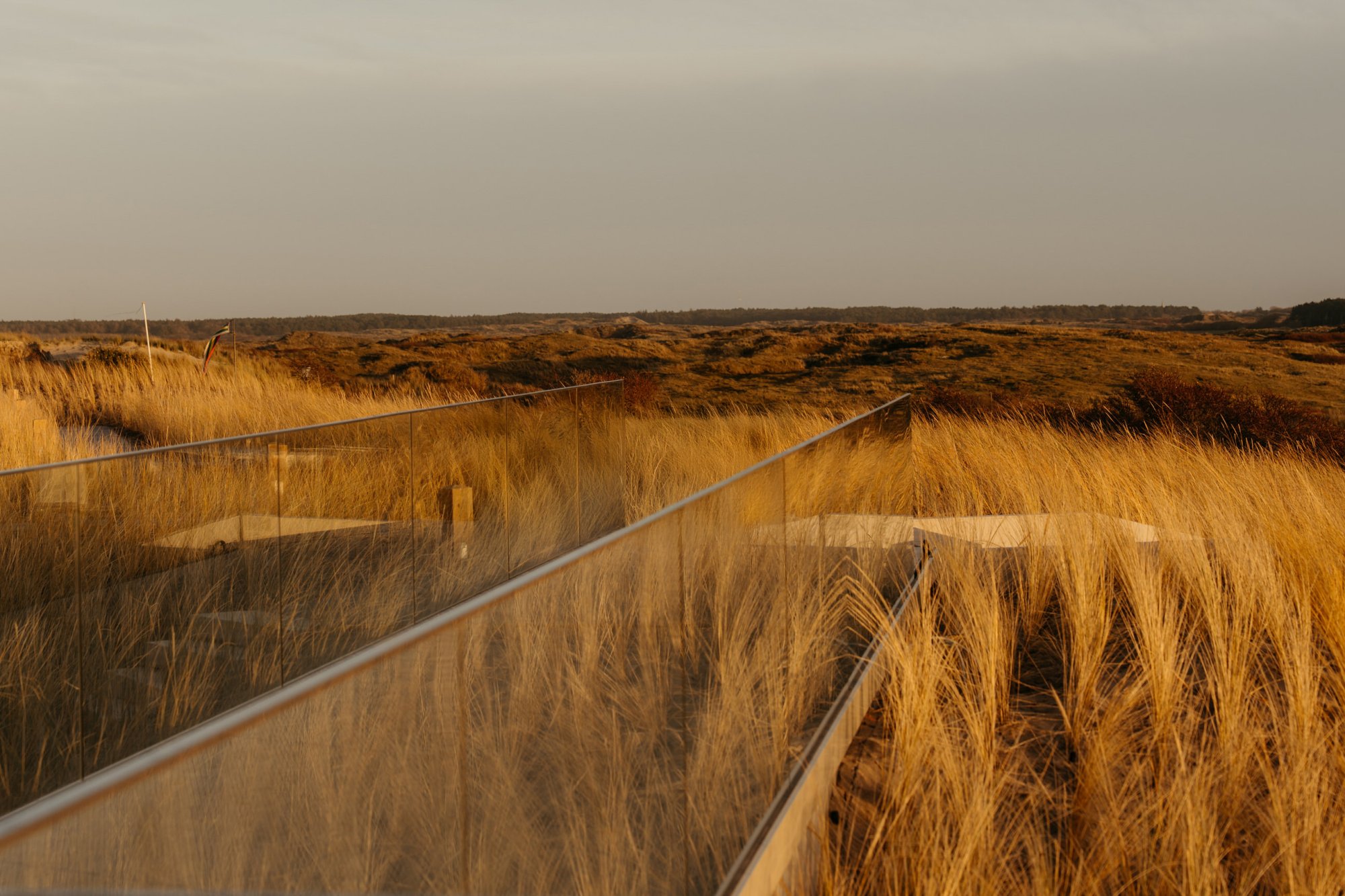 Duinpad bij Elements Terschelling met uitzicht over het landschap.